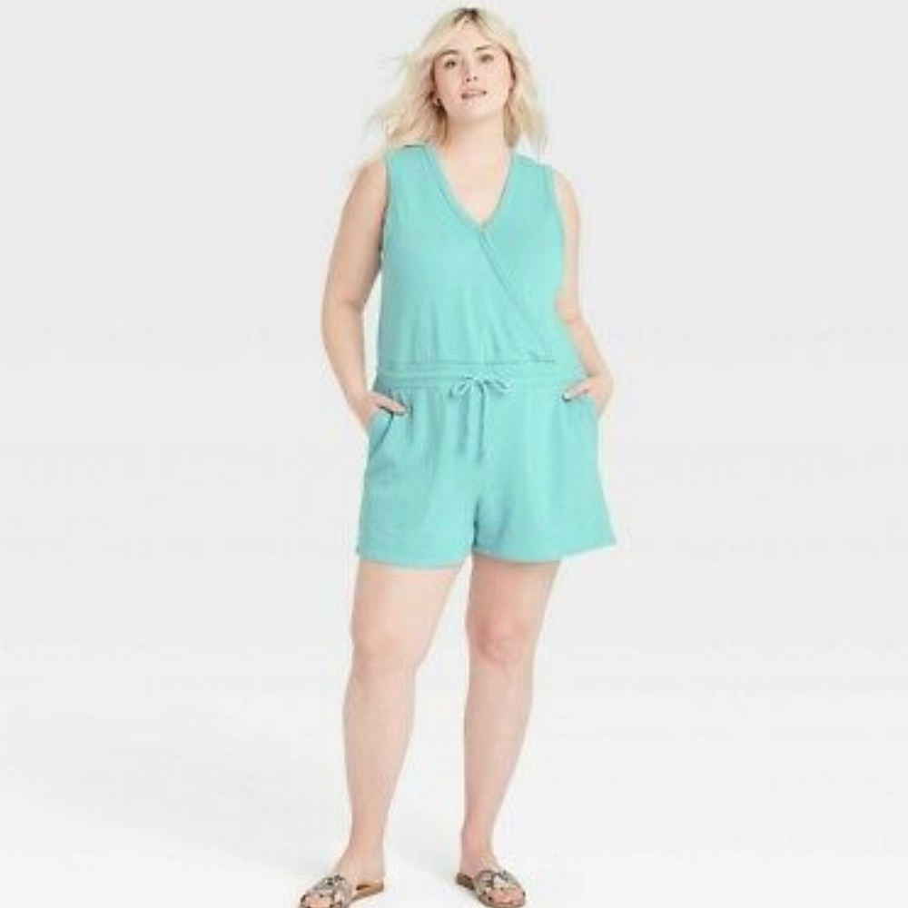 NWT Universal Thread plus Size Turquoise Sleeveless Romper
